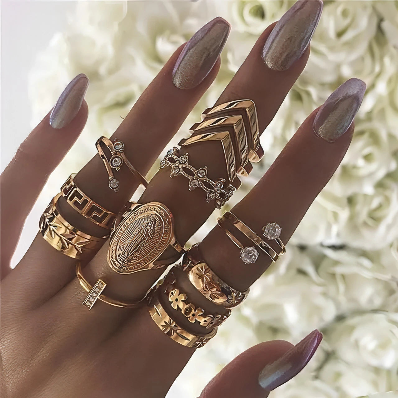 13pc Medallion Ring Set - Allure SocietyRings