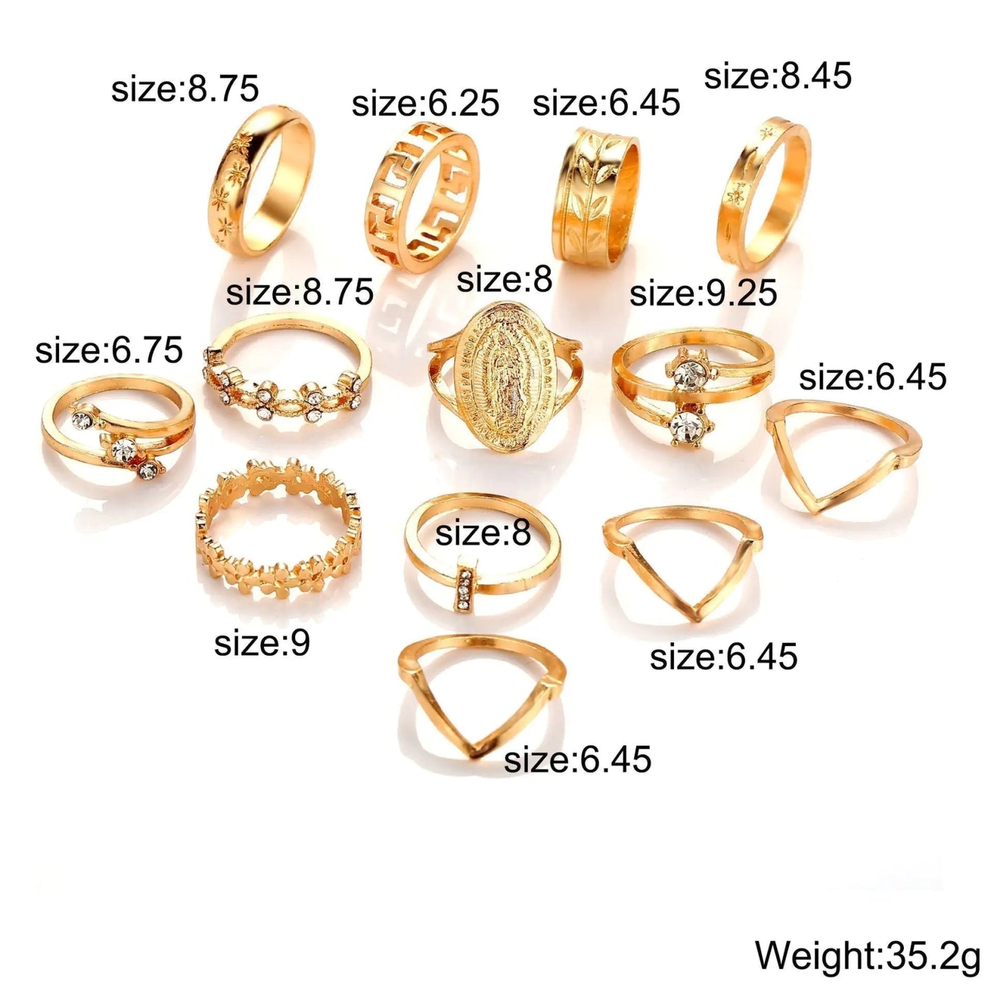 13pc Medallion Ring Set - Allure SocietyRings