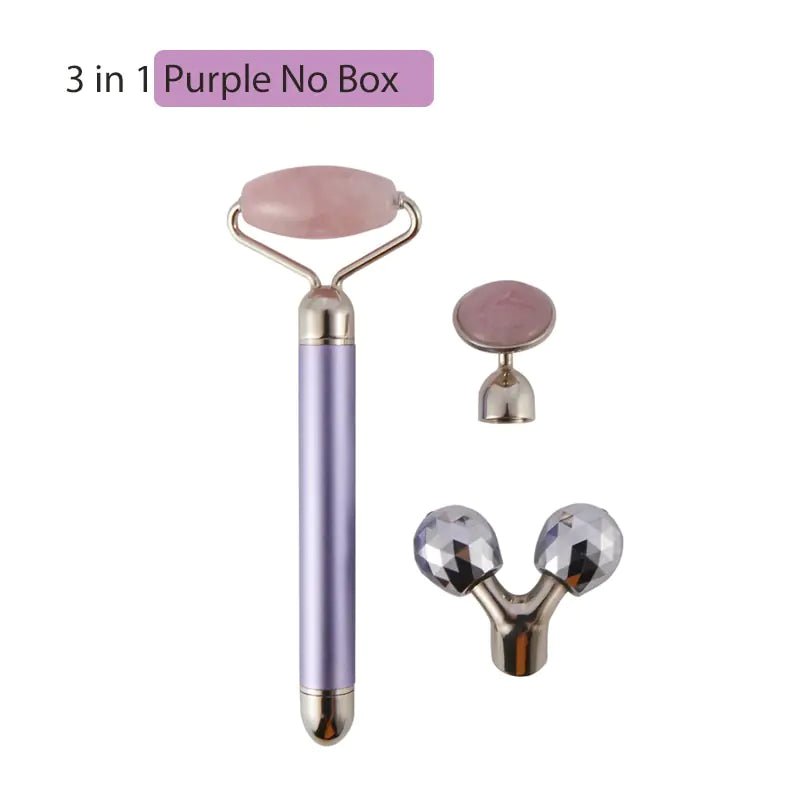 3 - in - 1 Vibrating Jade Roller & Eye Press Set: Electric Facial Massager - Allure SocietySkincare Accessories