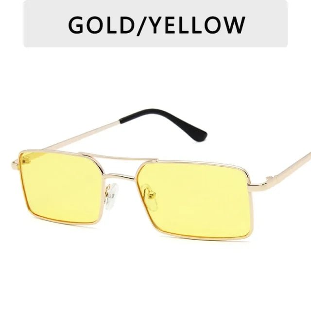 Classic Retro Rectangle Metal Frame Sunglasses - Allure SocietyUV Sunglasses