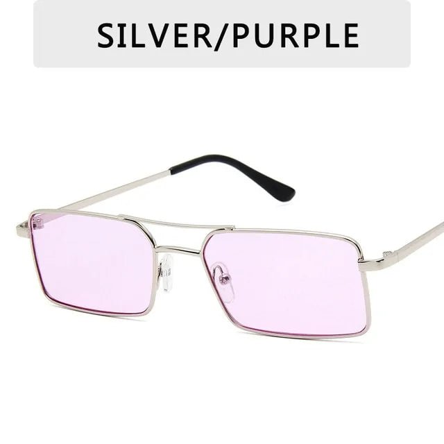 Classic Retro Rectangle Metal Frame Sunglasses - Allure SocietyUV Sunglasses