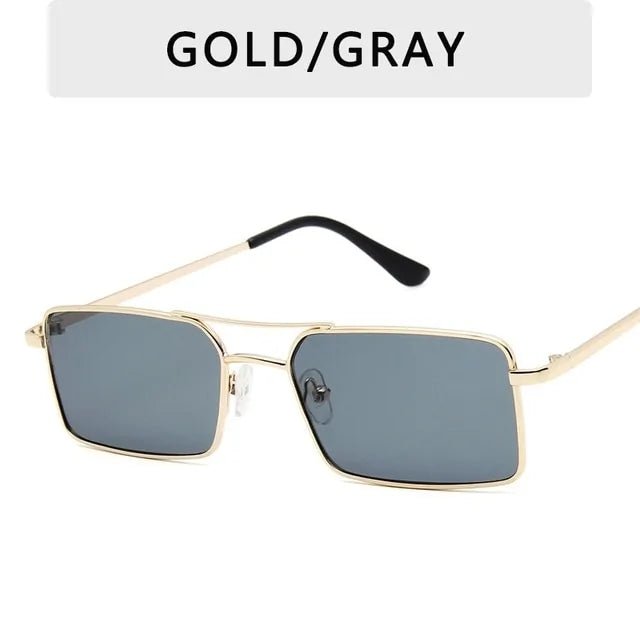 Classic Retro Rectangle Metal Frame Sunglasses - Allure SocietyUV Sunglasses