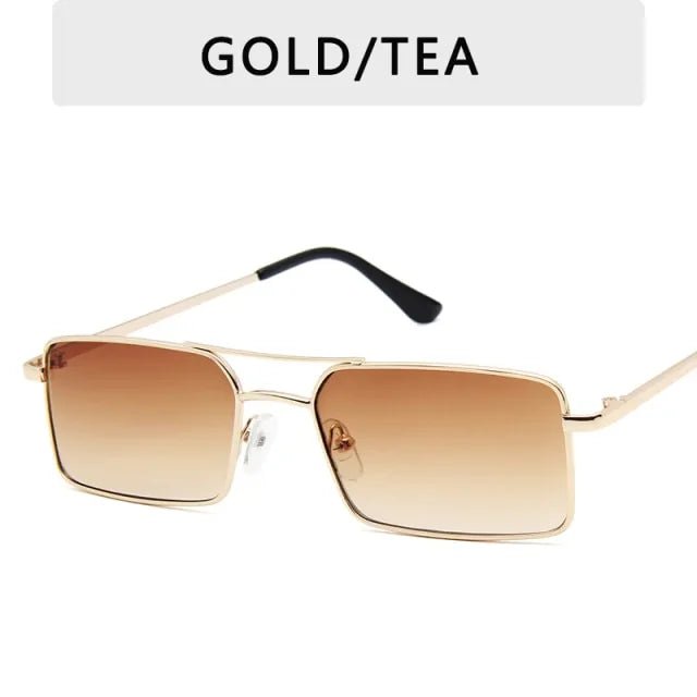 Classic Retro Rectangle Metal Frame Sunglasses - Allure SocietyUV Sunglasses