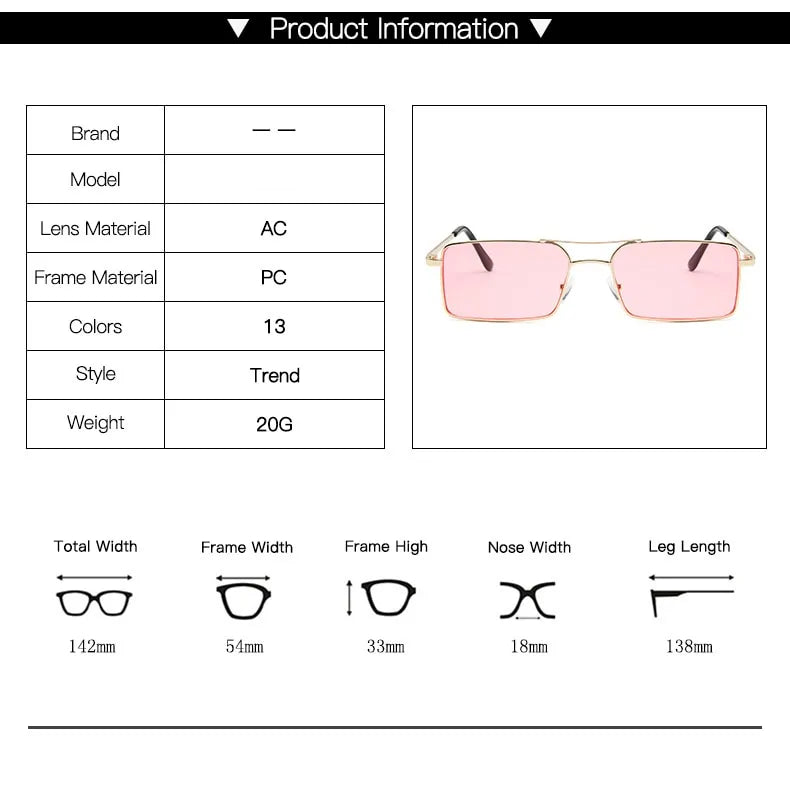 Classic Retro Rectangle Metal Frame Sunglasses - Allure SocietyUV Sunglasses