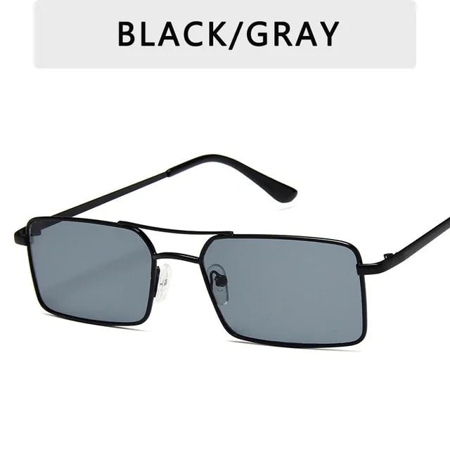 Classic Retro Rectangle Metal Frame Sunglasses - Allure SocietyUV Sunglasses