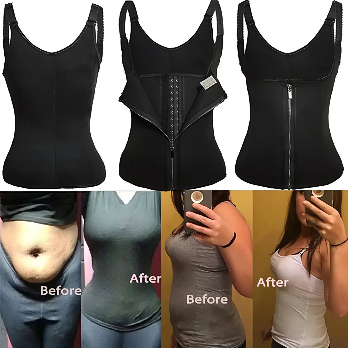 Corset Zipper Vest Body Shaper - Allure SocietyShapewear