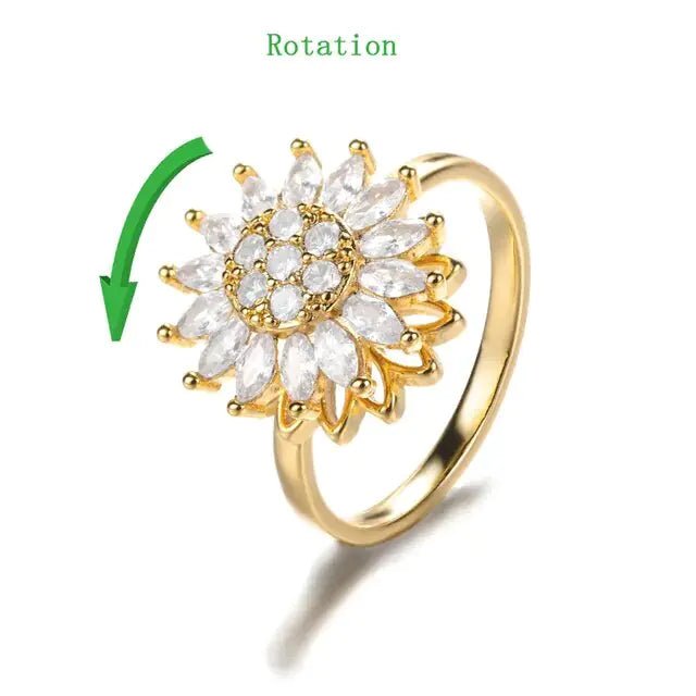 Crystal Sunflower Rings - Allure SocietyRings