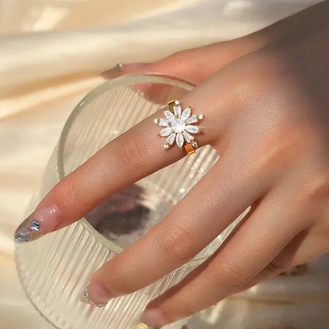 Crystal Sunflower Rings - Allure SocietyRings