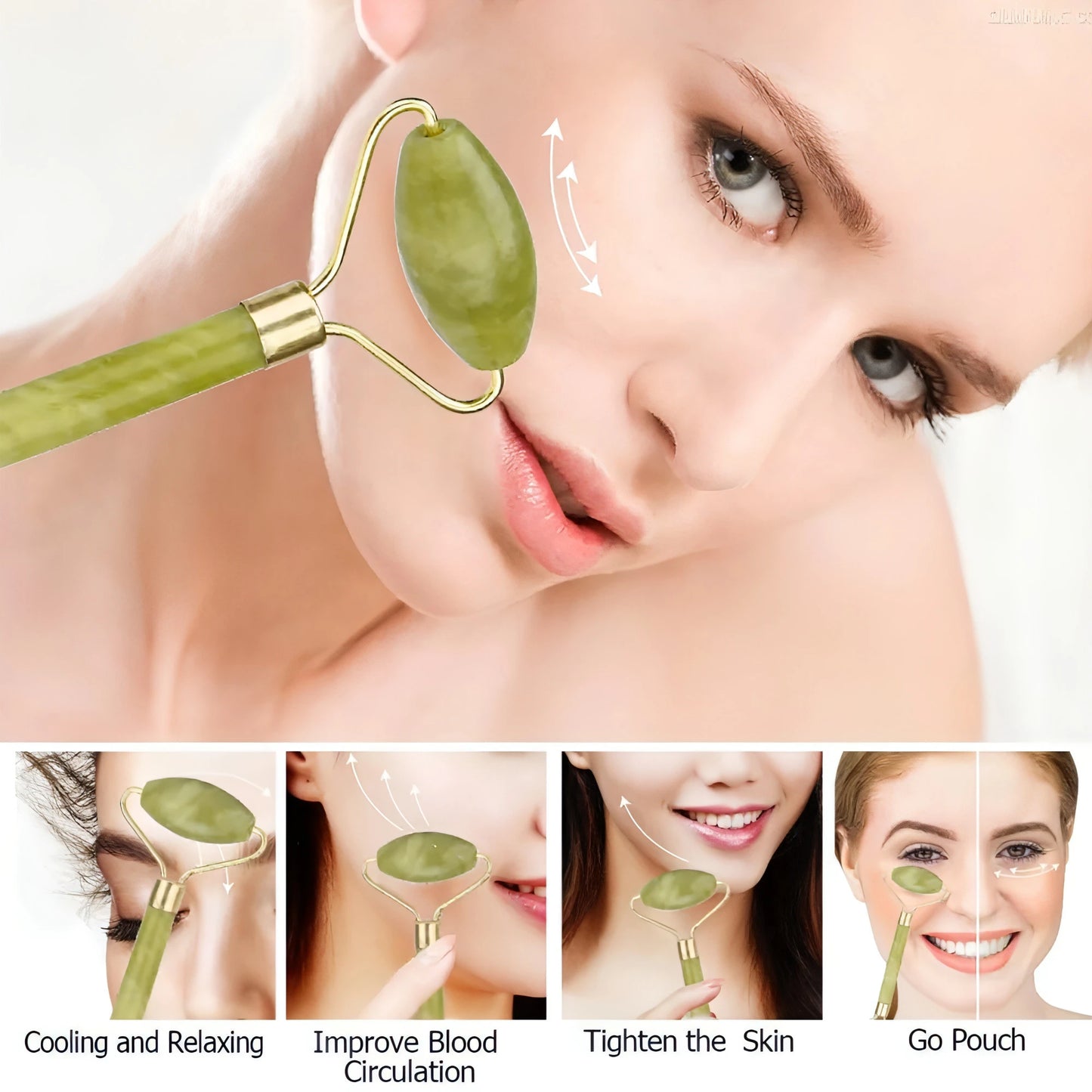 Double Head Jade Facial Massage Roller - Allure SocietySkincare Accessories