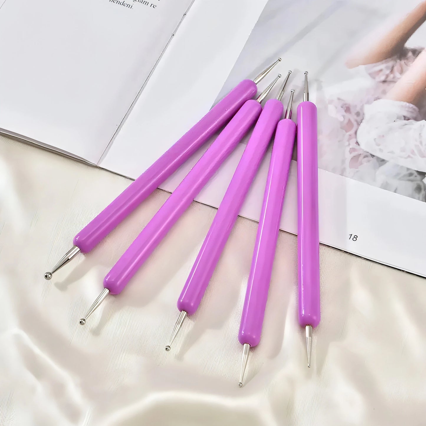 Gel Liner Polish Brush Set Nail Art Dotting Tools - Allure SocietyFalse Nail Kits and Dryers