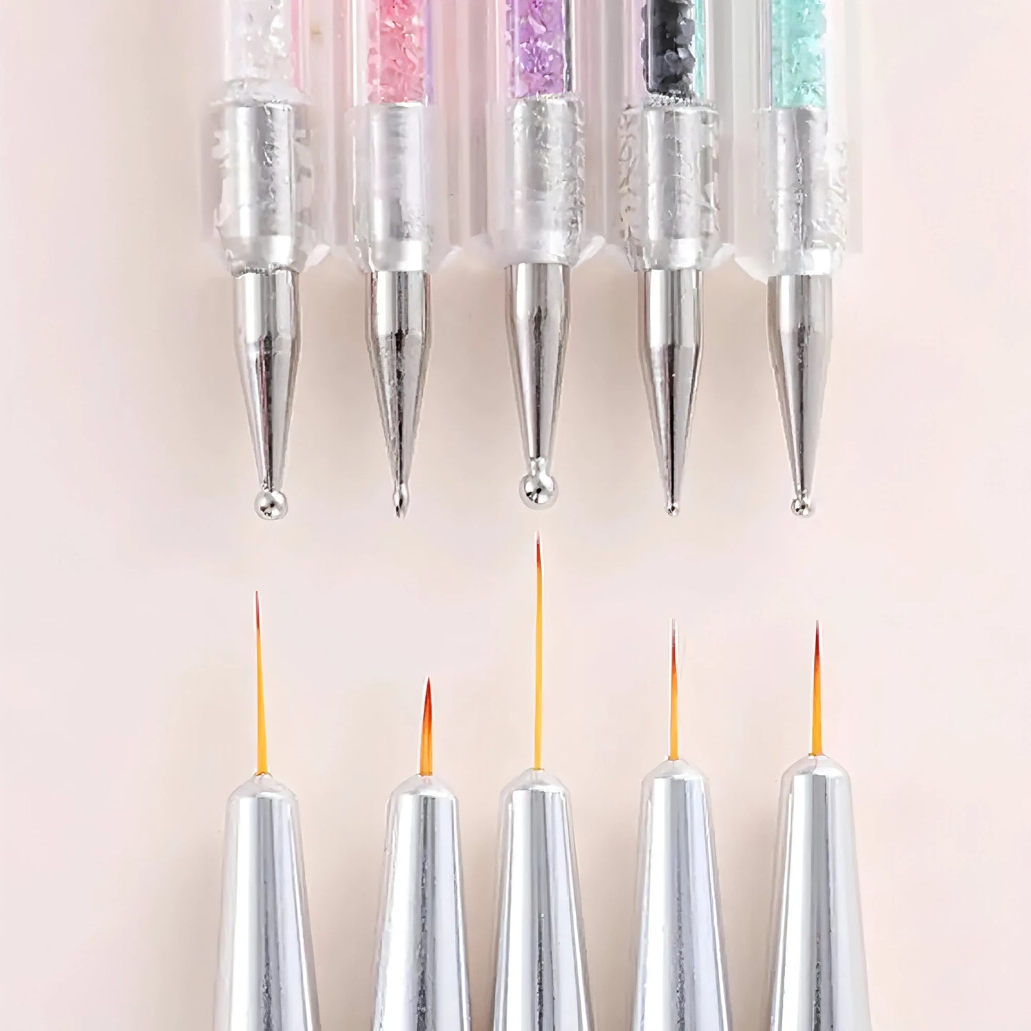 Gel Liner Polish Brush Set Nail Art Dotting Tools - Allure SocietyFalse Nail Kits and Dryers