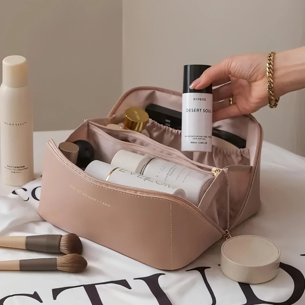 Large Capacity Portable Makeup Bag - Allure SocietyMakeup Storage