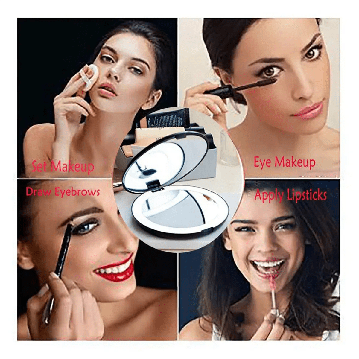 Led Folding Makeup Mirror - Allure SocietyMakeup Accessories