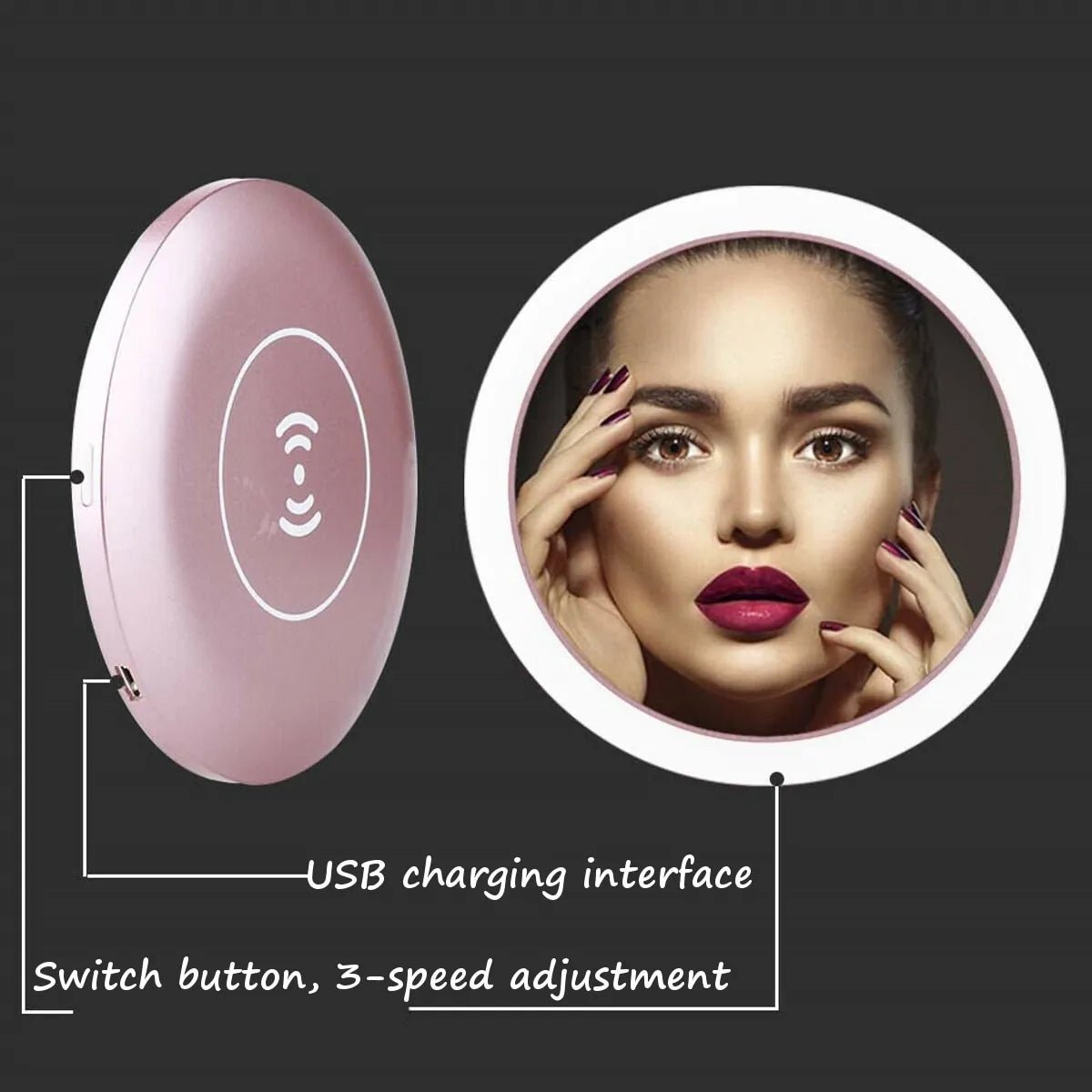 LED Makeup Mirror Wireless Charger - Allure SocietyMirrors