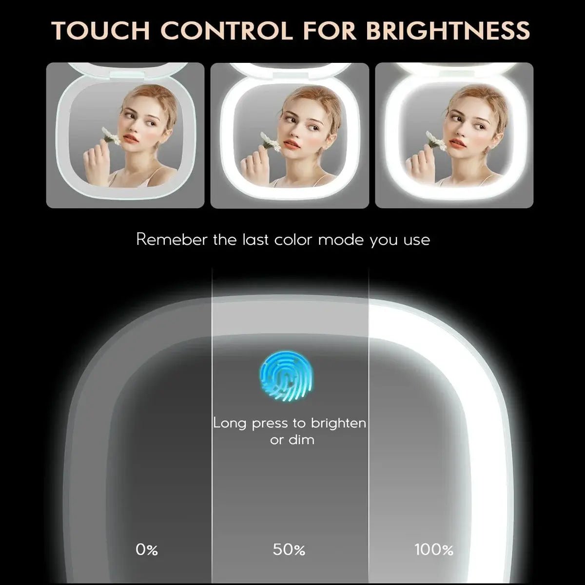 Lighted Dimmable Travel Mirror - Allure SocietyMirrors