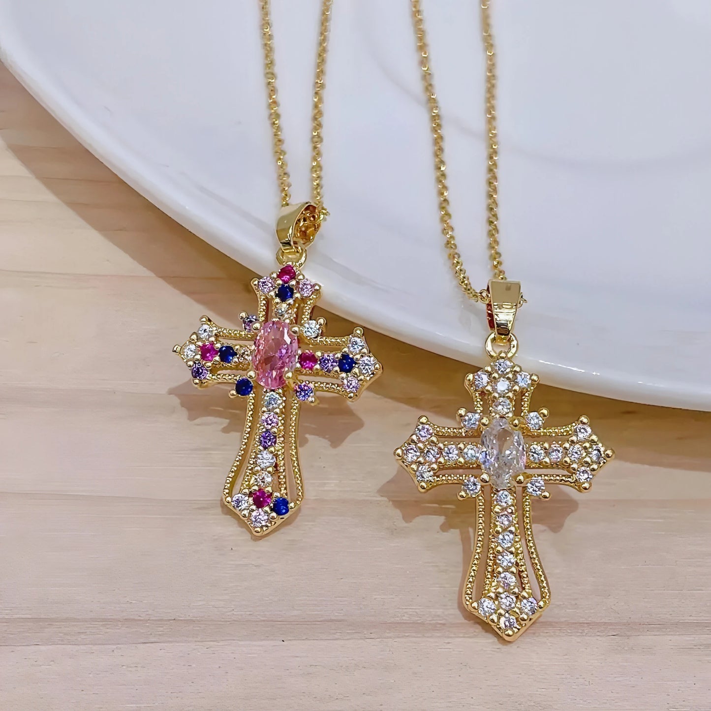 Luxury Zircon Cross Necklace - Allure SocietyNecklaces