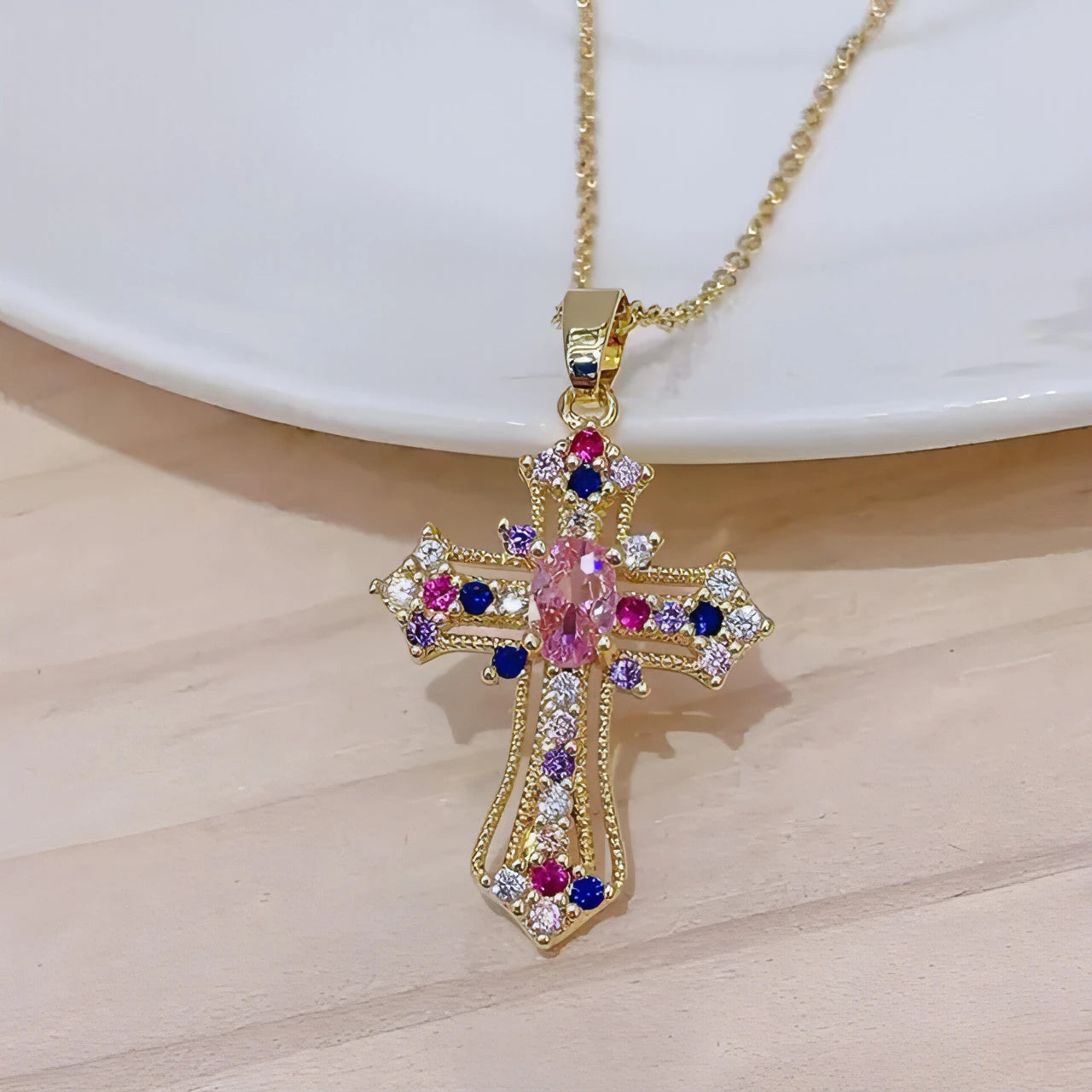 Luxury Zircon Cross Necklace - Allure SocietyNecklaces