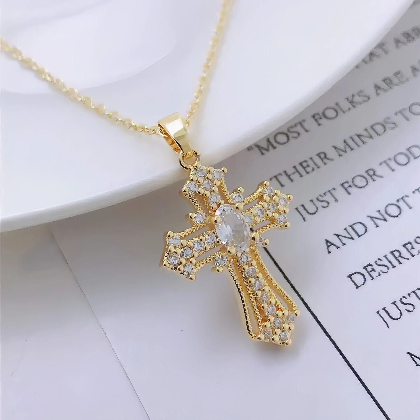 Luxury Zircon Cross Necklace - Allure SocietyNecklaces