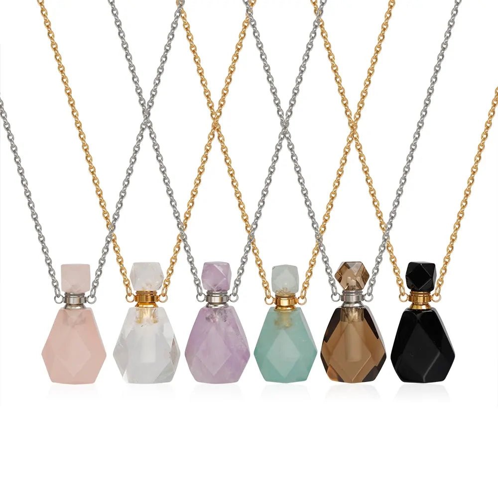 Natural Stone Essential Oil Bottles - Allure SocietyNecklaces