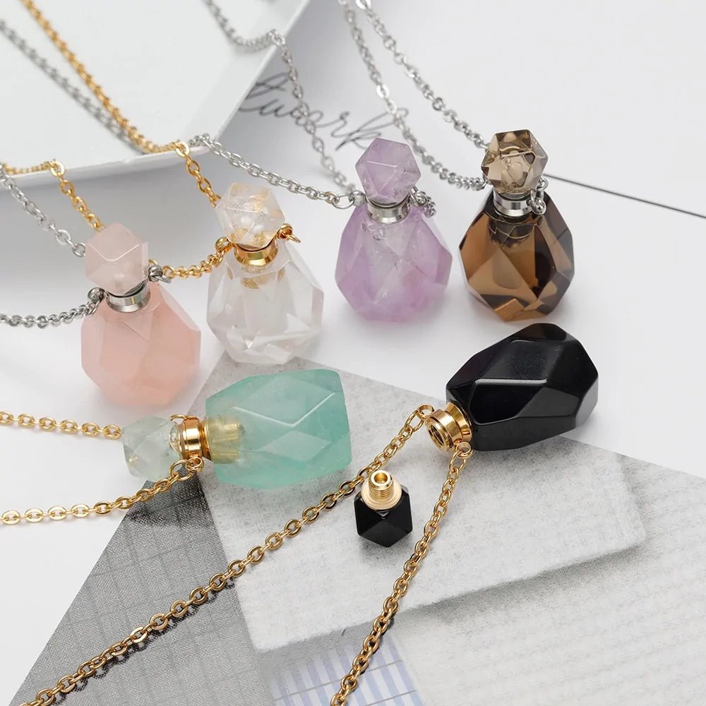 Natural Stone Essential Oil Bottles - Allure SocietyNecklaces