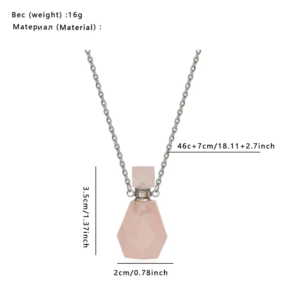 Natural Stone Essential Oil Bottles - Allure SocietyNecklaces