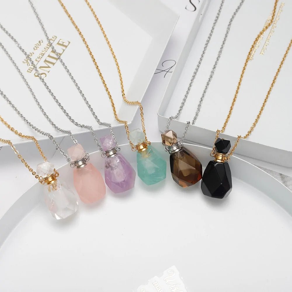 Natural Stone Essential Oil Bottles - Allure SocietyNecklaces