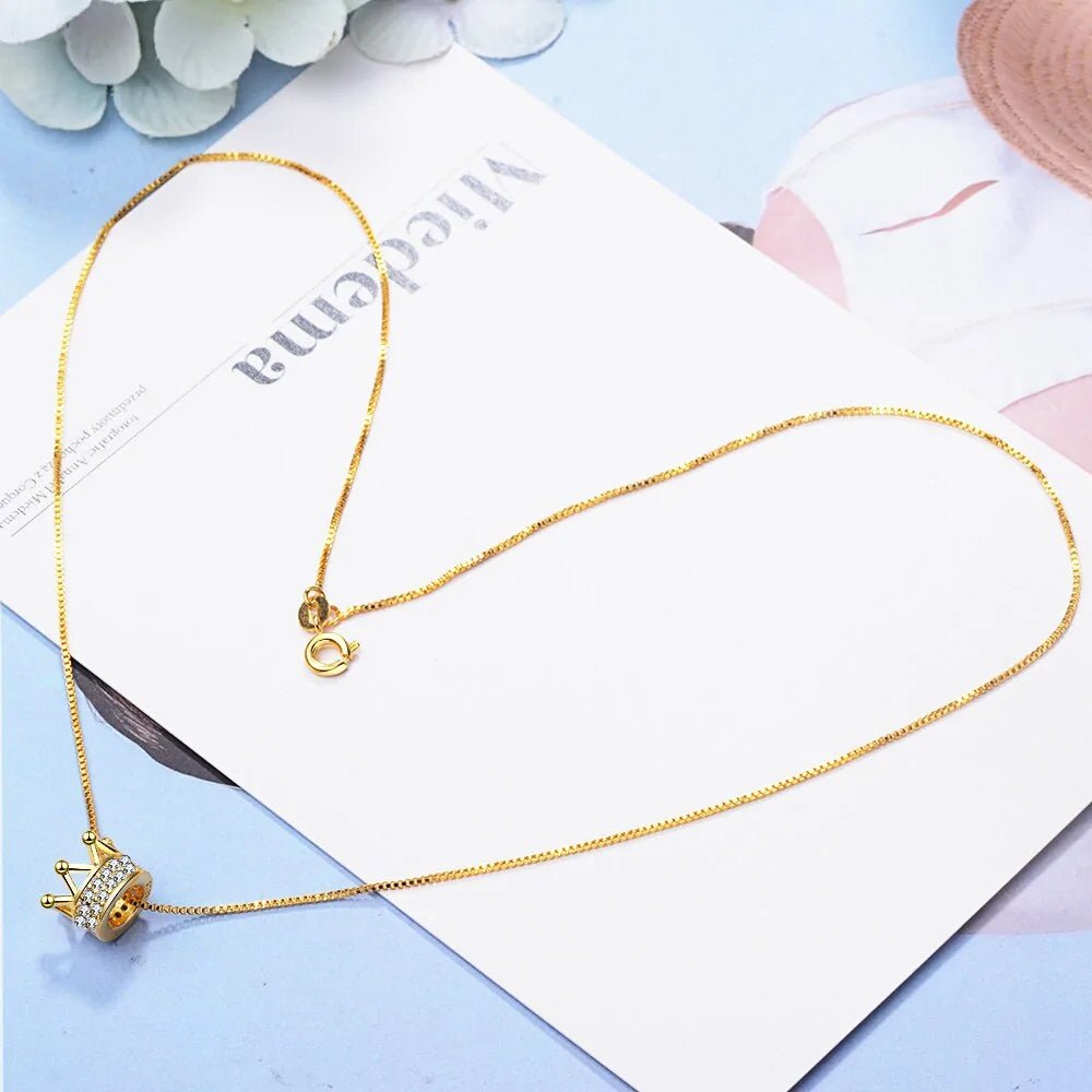 Princess Crown CZ Pendant Necklace - Allure SocietyNecklaces