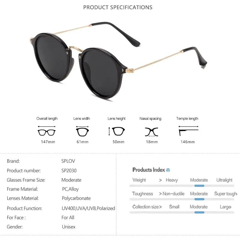 Retro Round Polarised Sunglasses - Allure SocietyPolarised Sunglasses