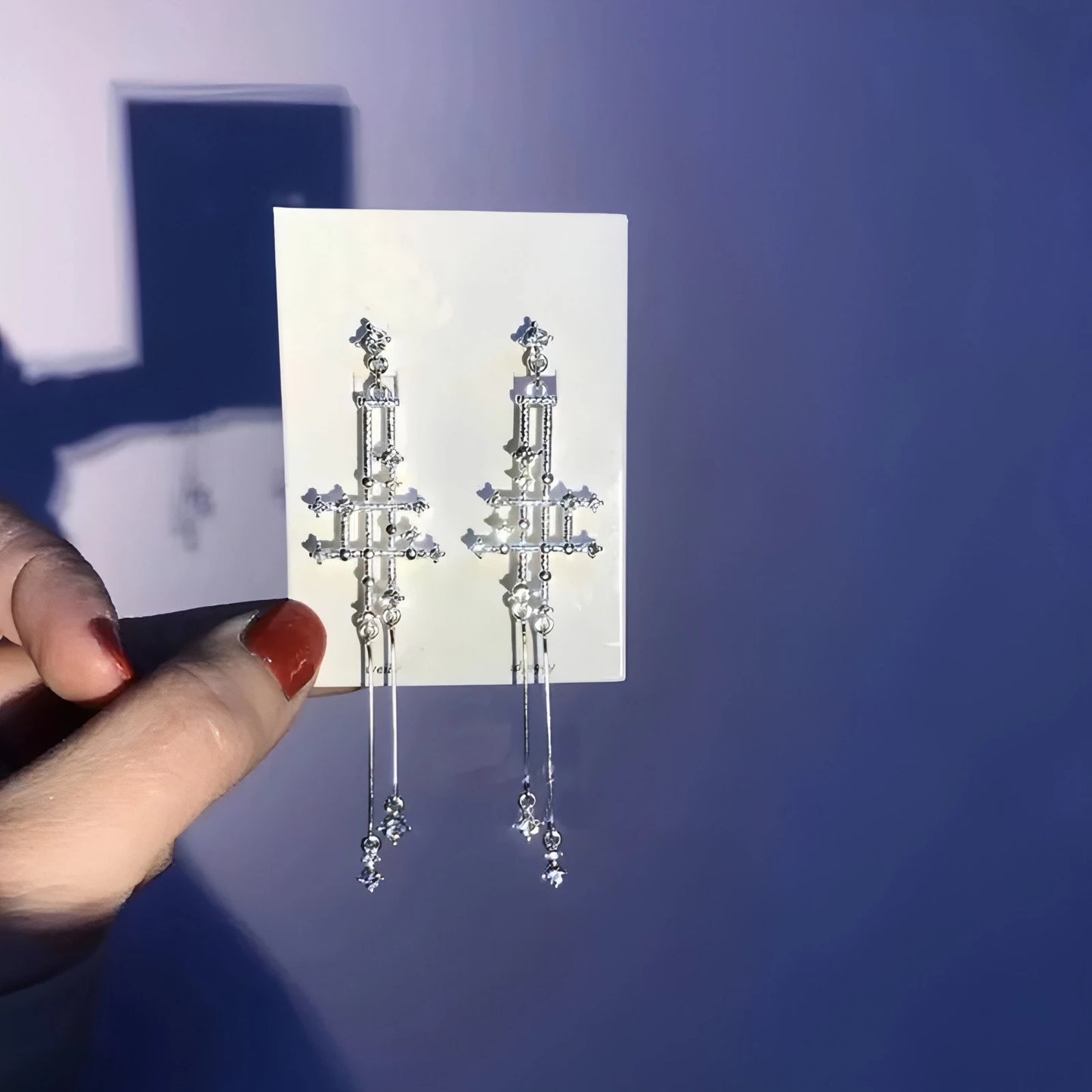 Rhinestone Long Tassel Earrings - Allure SocietyEarrings