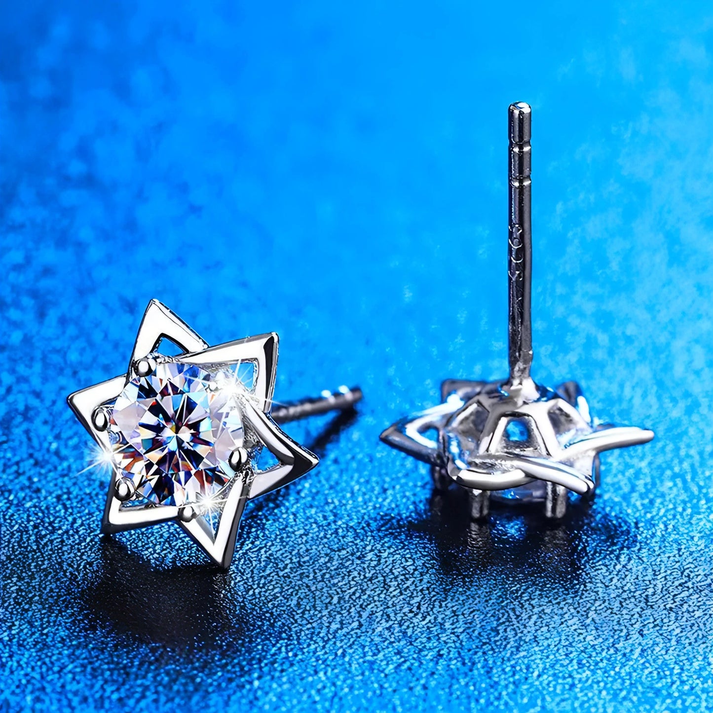 Shinny Hexagram Moissanite Stud Earrings - Allure SocietyEarrings
