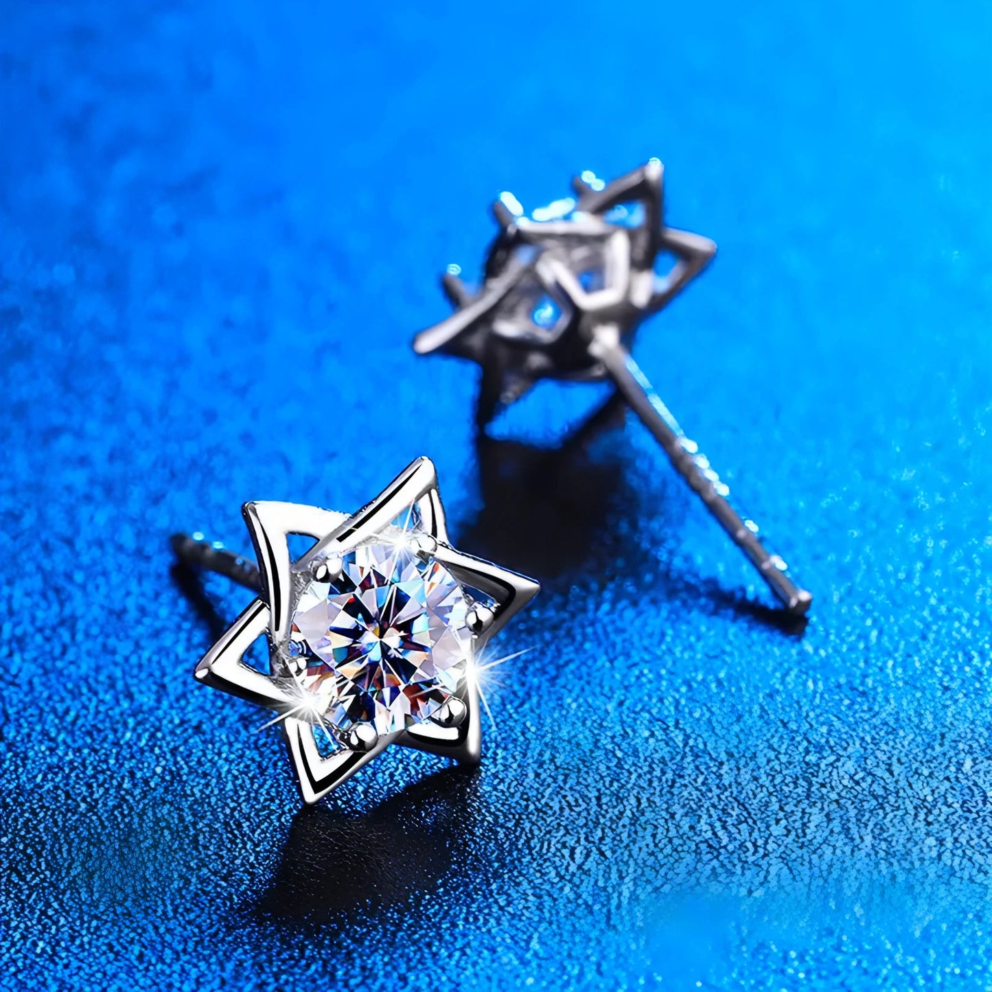 Shinny Hexagram Moissanite Stud Earrings - Allure SocietyEarrings