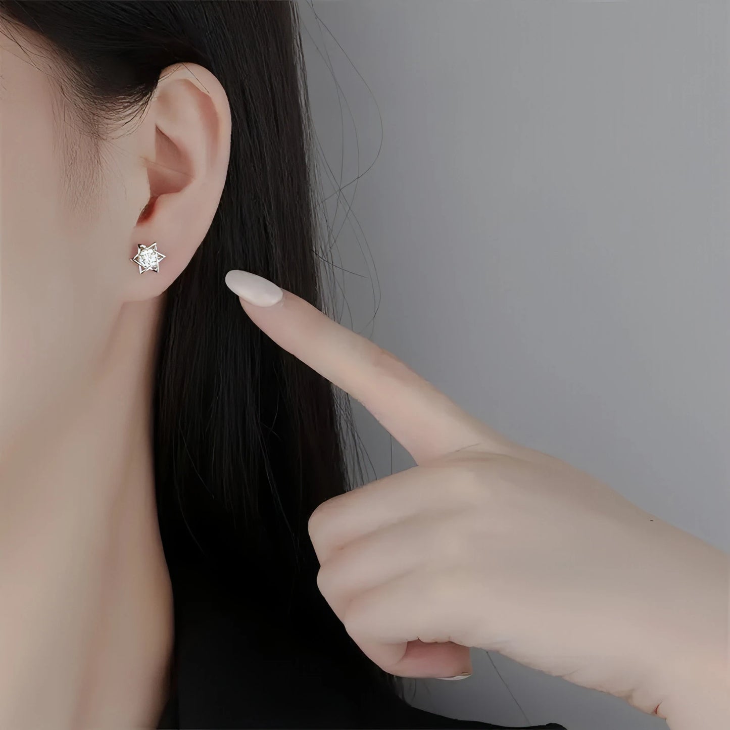 Shinny Hexagram Moissanite Stud Earrings - Allure SocietyEarrings