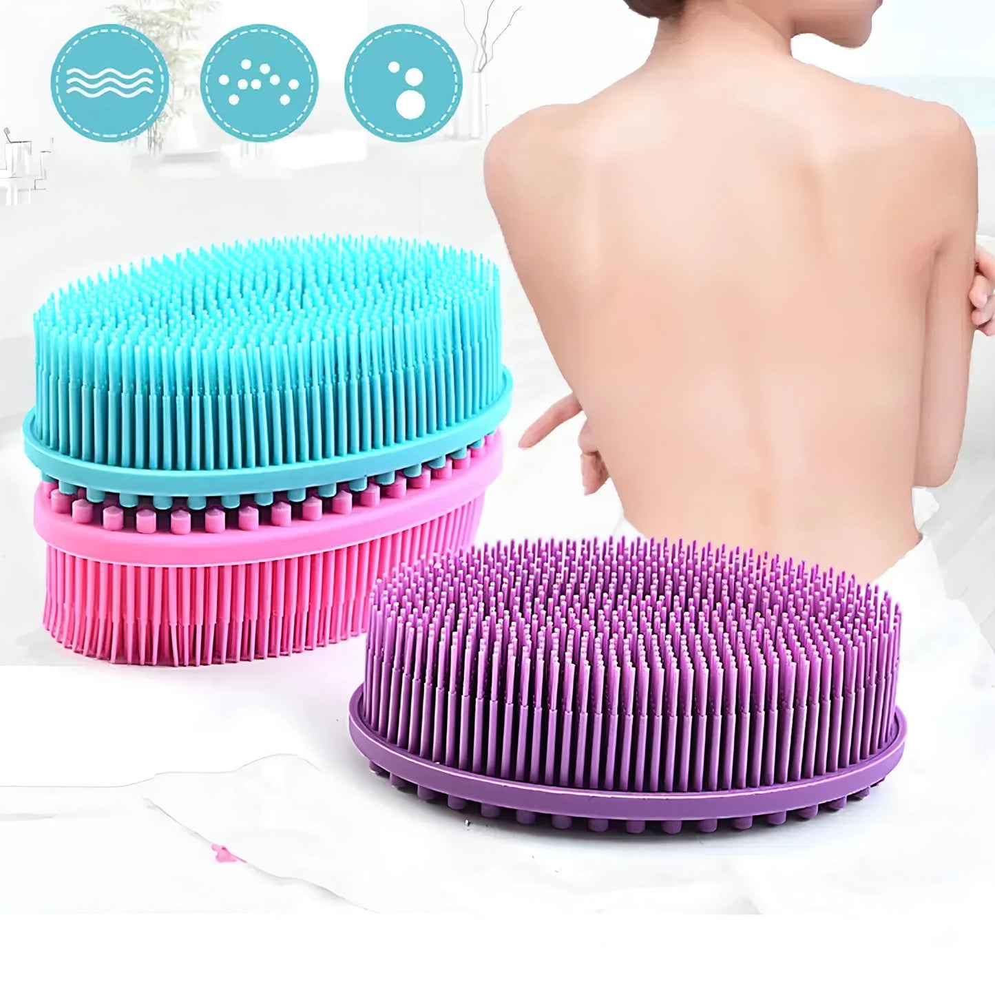 Soft Silicone Exfoliating Body Brush for Bath, Shower, and Facial Massage - Allure SocietySkincare Accessories