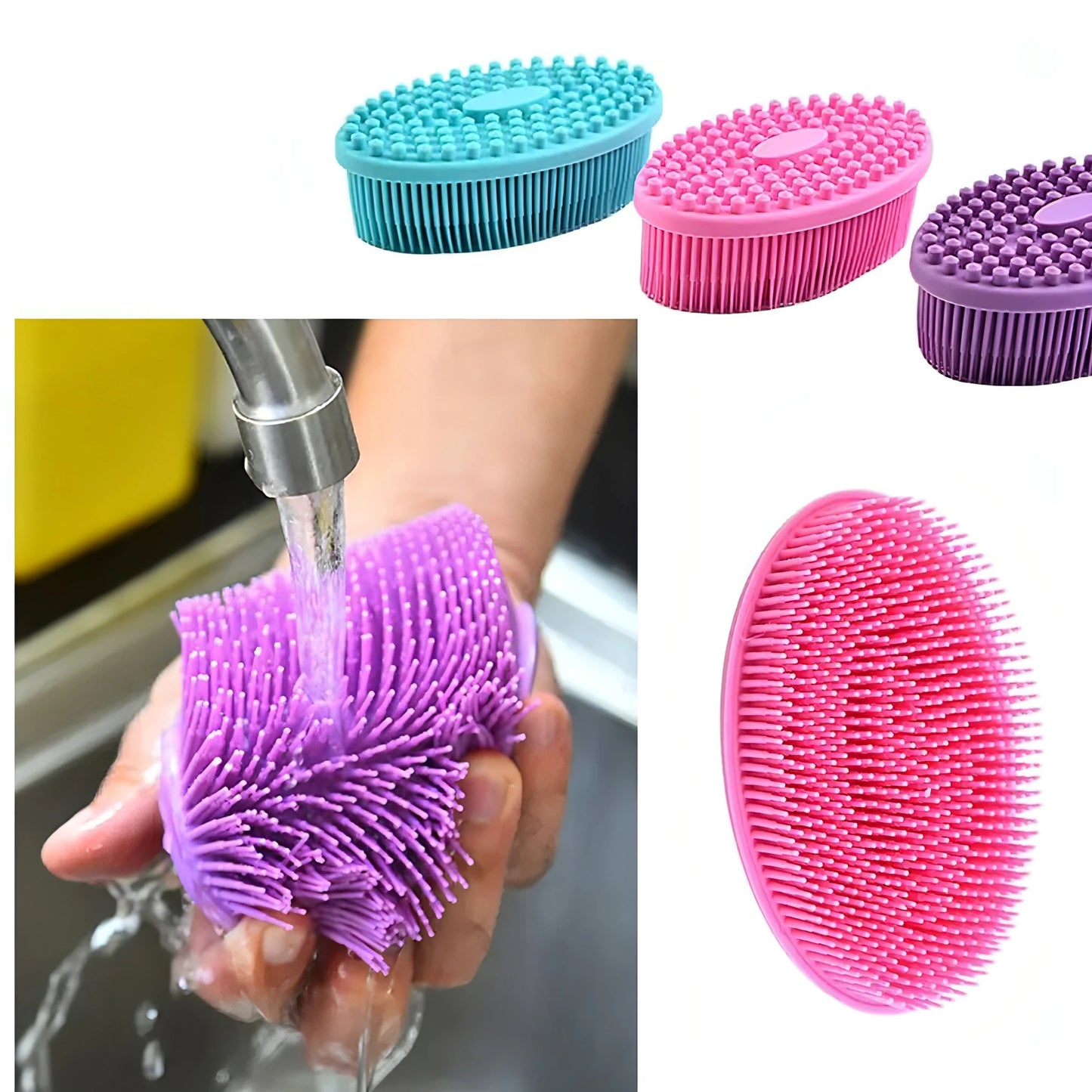 Soft Silicone Exfoliating Body Brush for Bath, Shower, and Facial Massage - Allure SocietySkincare Accessories