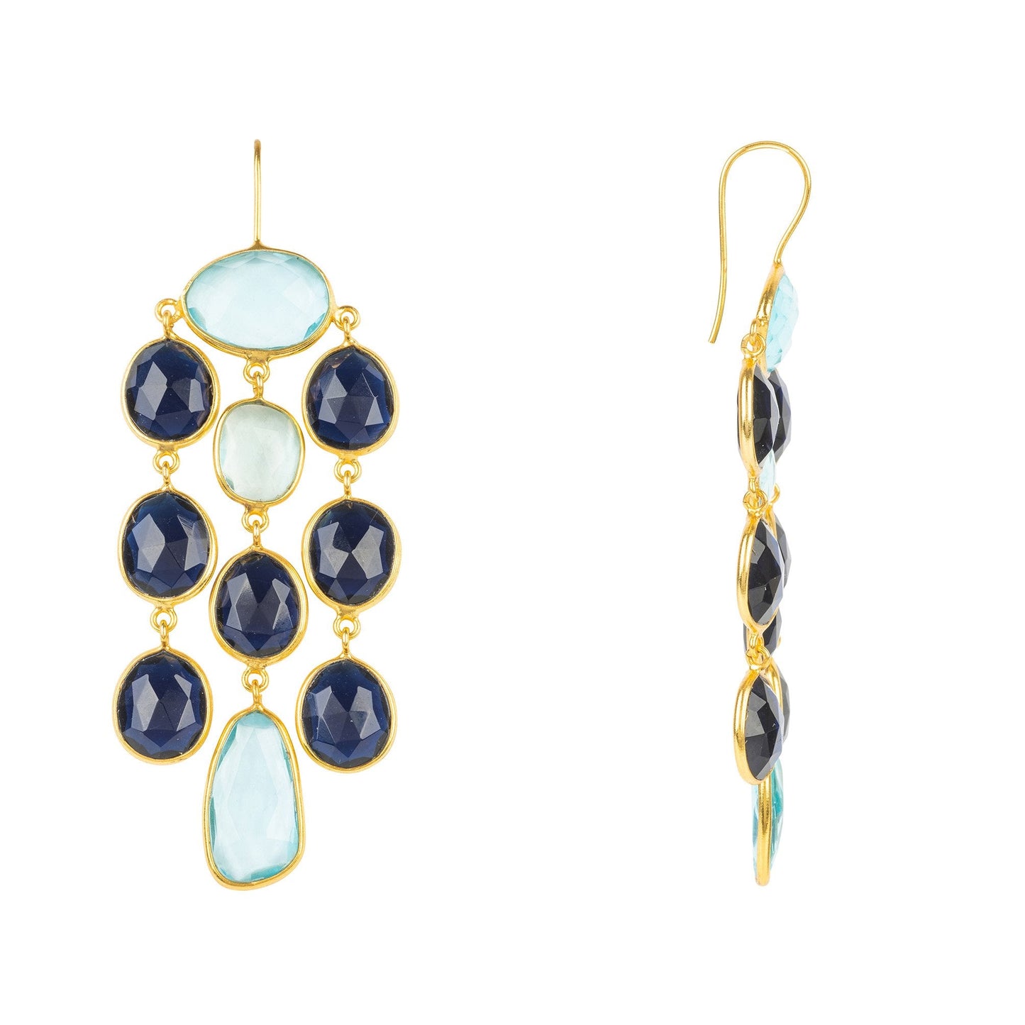 Splash Gemstone Earring Gold Sapphire Hydro - Allure SocietyEarrings