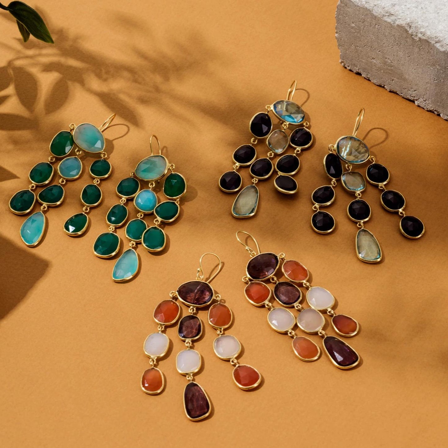 Splash Gemstone Earring Gold Sapphire Hydro - Allure SocietyEarrings