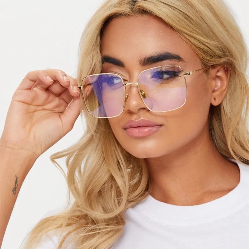 Square Framed Transparent Glasses - Allure SocietyUV Sunglasses