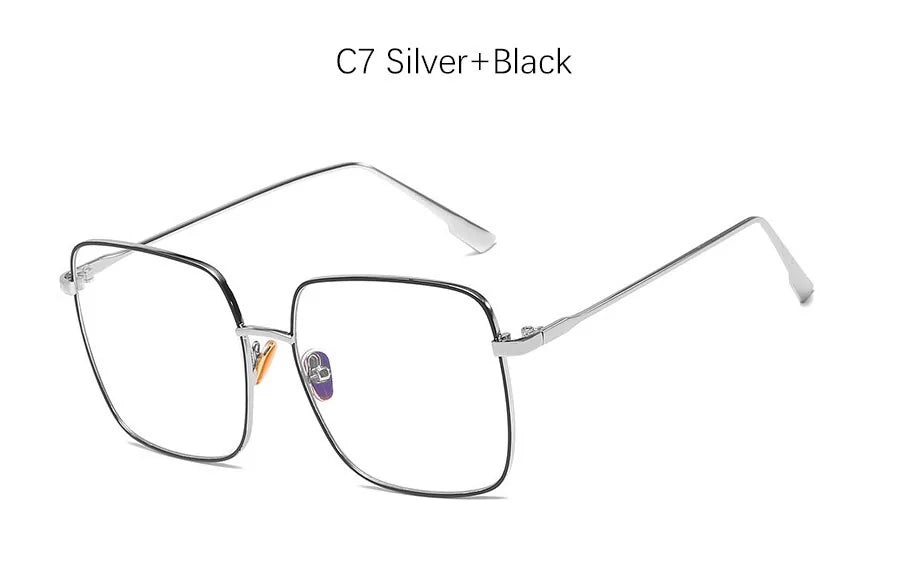 Square Framed Transparent Glasses - Allure SocietyUV Sunglasses