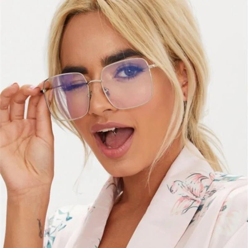 Square Framed Transparent Glasses - Allure SocietyUV Sunglasses