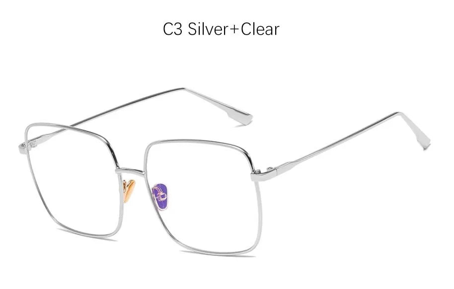 Square Framed Transparent Glasses - Allure SocietyUV Sunglasses