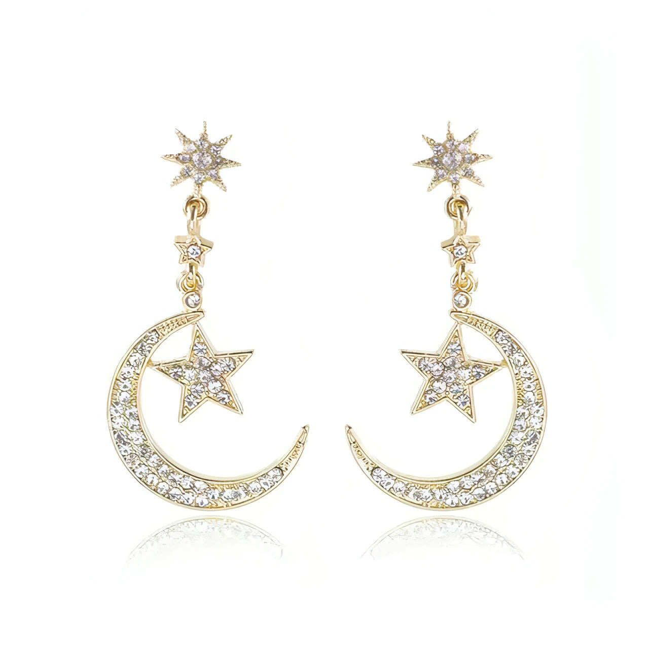 Star and Moon Drop Earrings - Allure SocietyEarrings