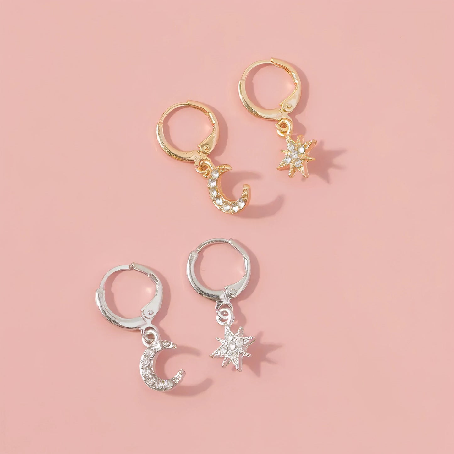 Star and Moon Drop Earrings - Allure SocietyEarrings