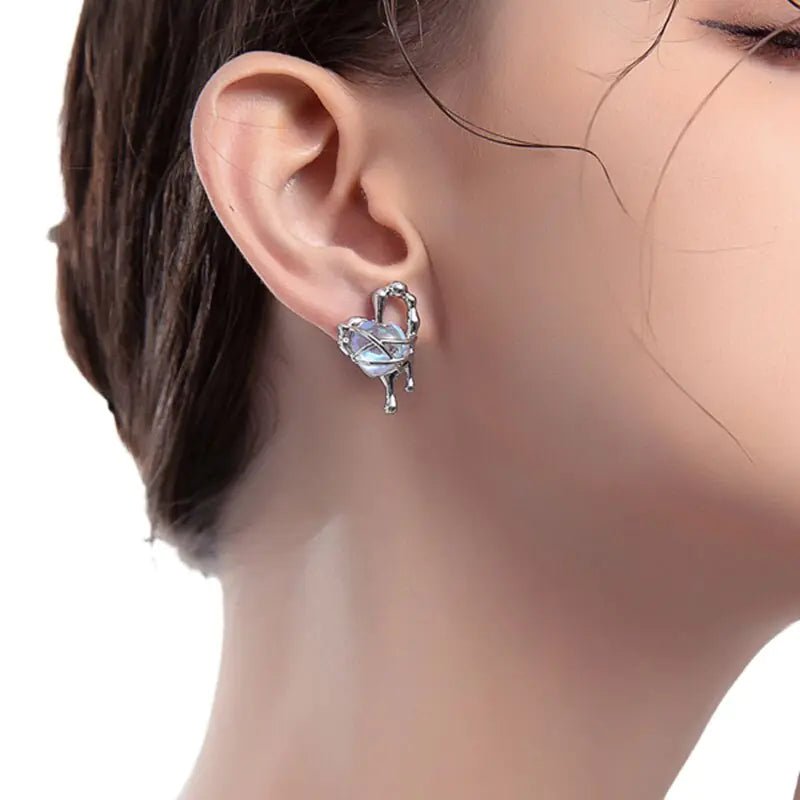 Sterling Silver Blue Stone Earrings - Allure SocietyEarrings