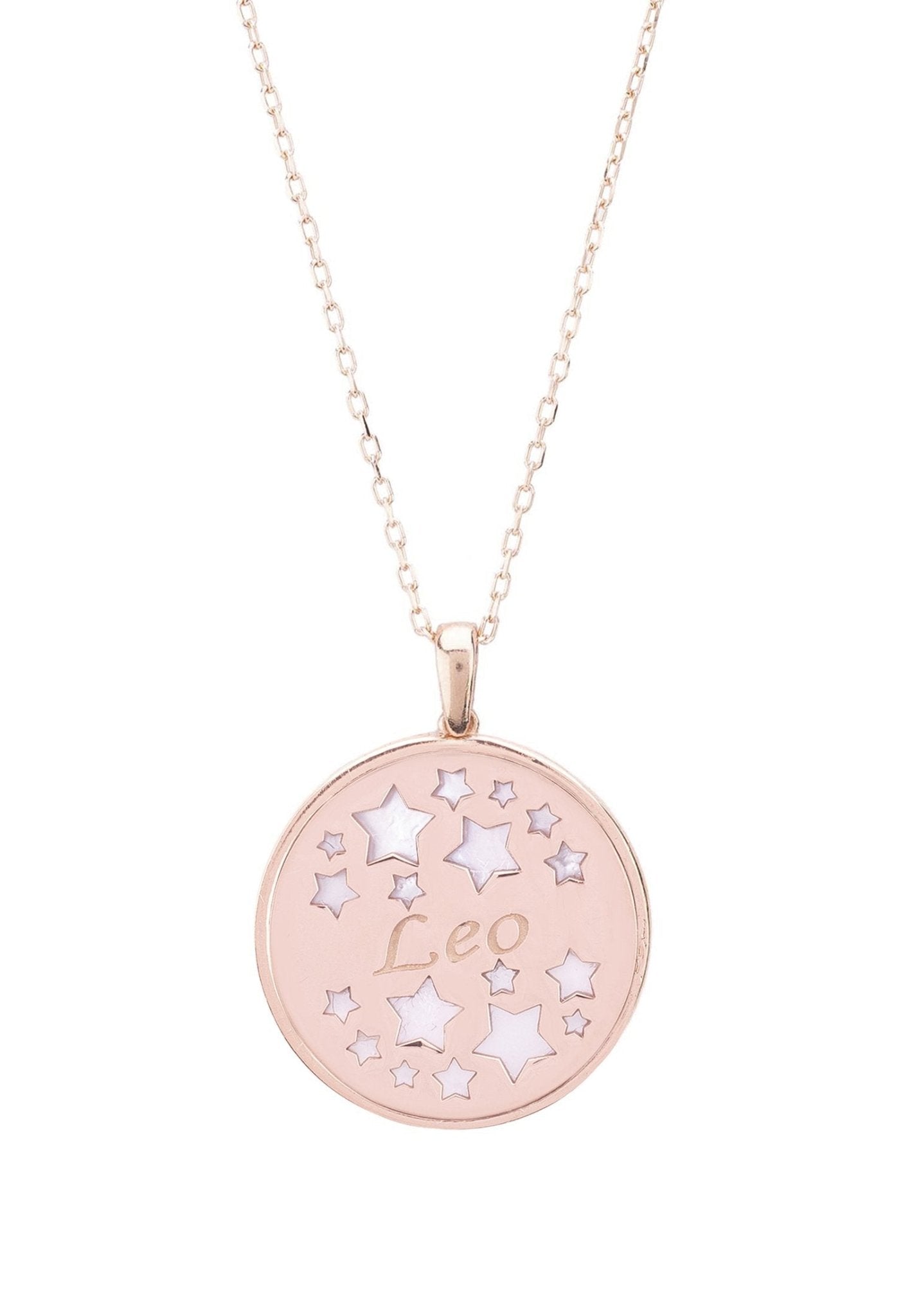 Zodiac Mother Of Pearl Gemstone Star Constellation Pendant Necklace - Allure SocietyNecklaces