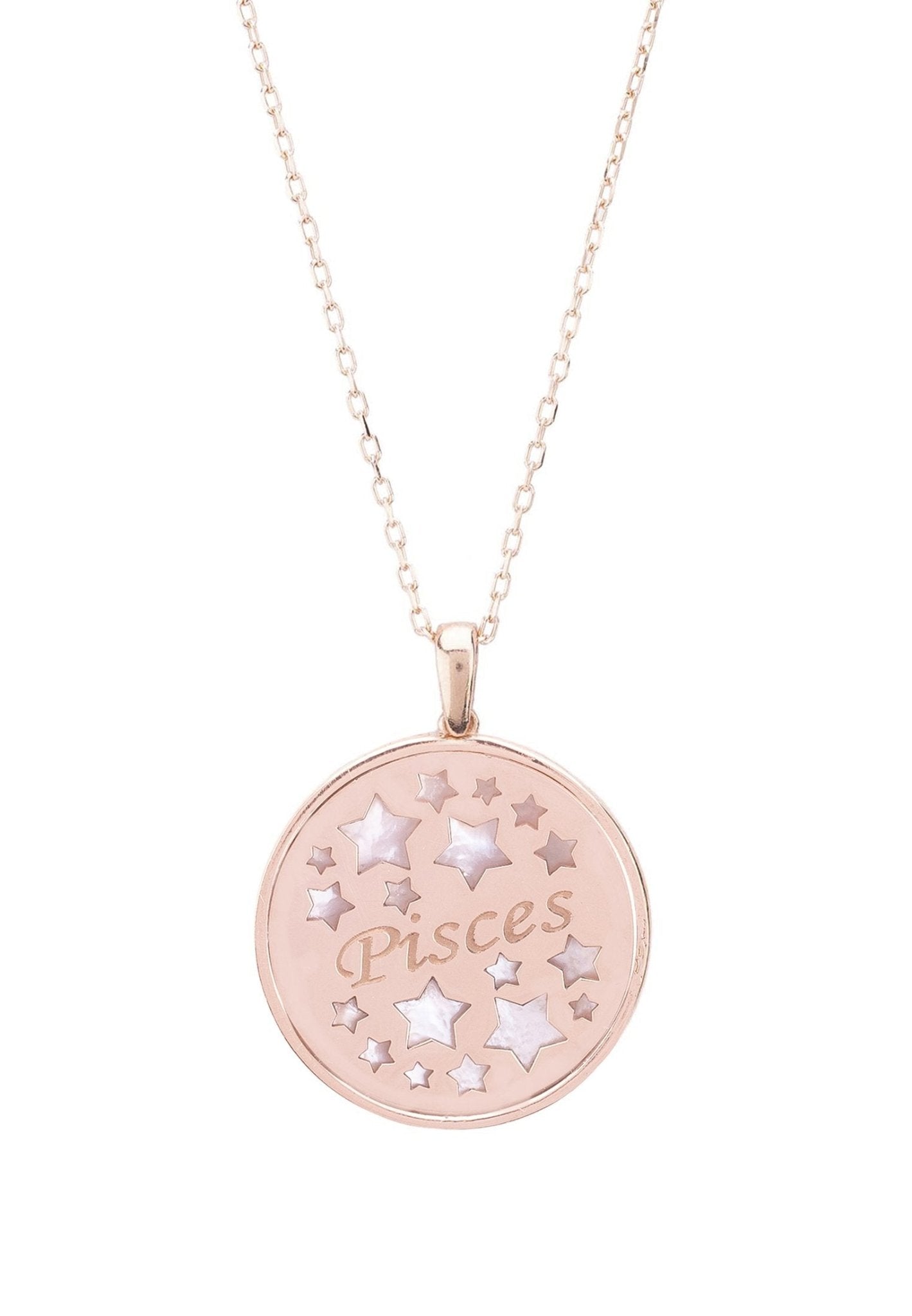 Zodiac Mother Of Pearl Gemstone Star Constellation Pendant Necklace - Allure SocietyNecklaces