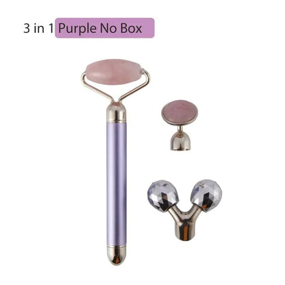 3 - in - 1 Vibrating Jade Roller & Eye Press Set: Electric Facial Massager - Allure SocietySkincare Accessories