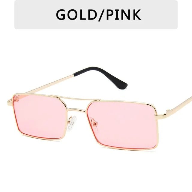 Classic Retro Rectangle Metal Frame Sunglasses - Allure SocietyUV Sunglasses