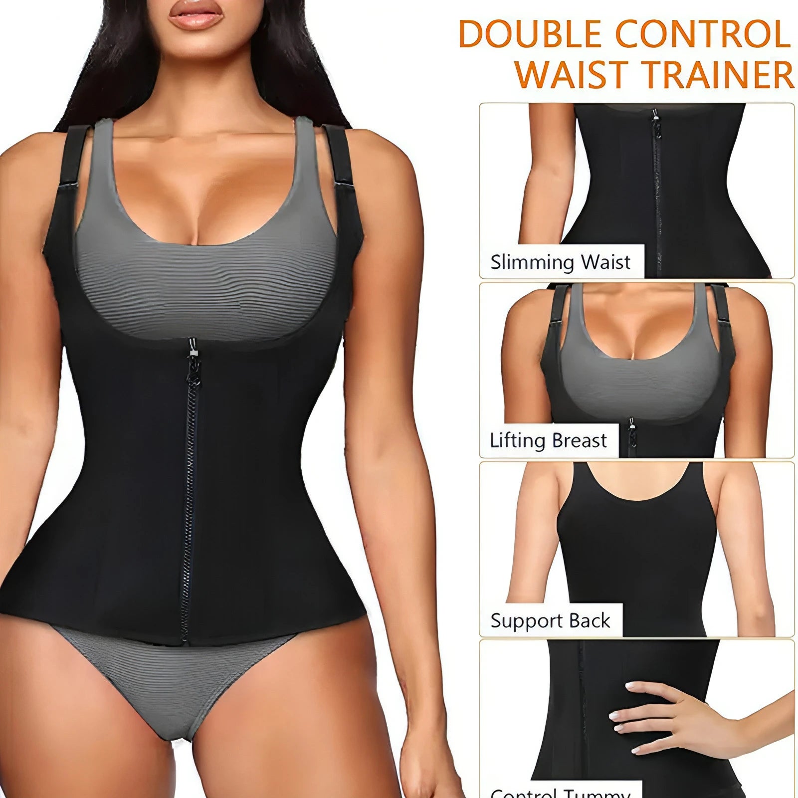 Corset Zipper Vest Body Shaper - Allure SocietyShapewear