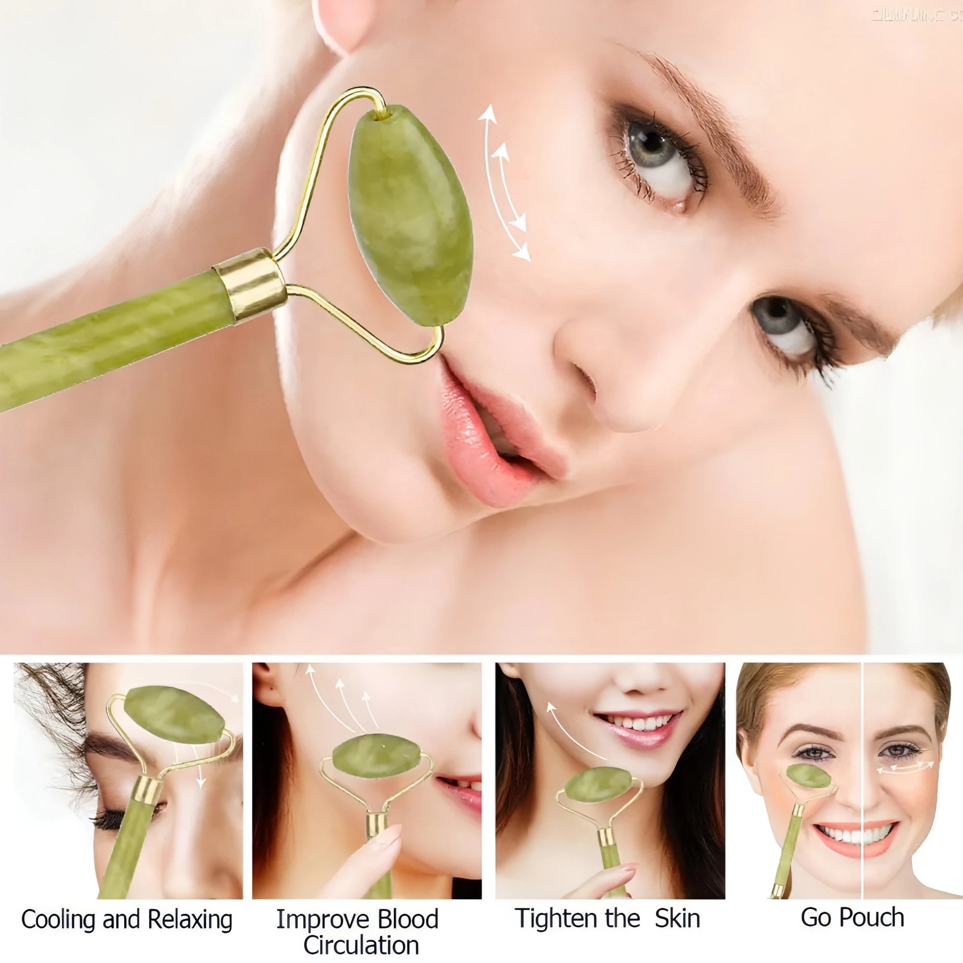 Double Head Jade Facial Massage Roller - Allure SocietySkincare Accessories