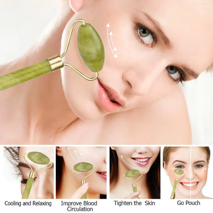 Double Head Jade Facial Massage Roller - Allure SocietySkincare Accessories